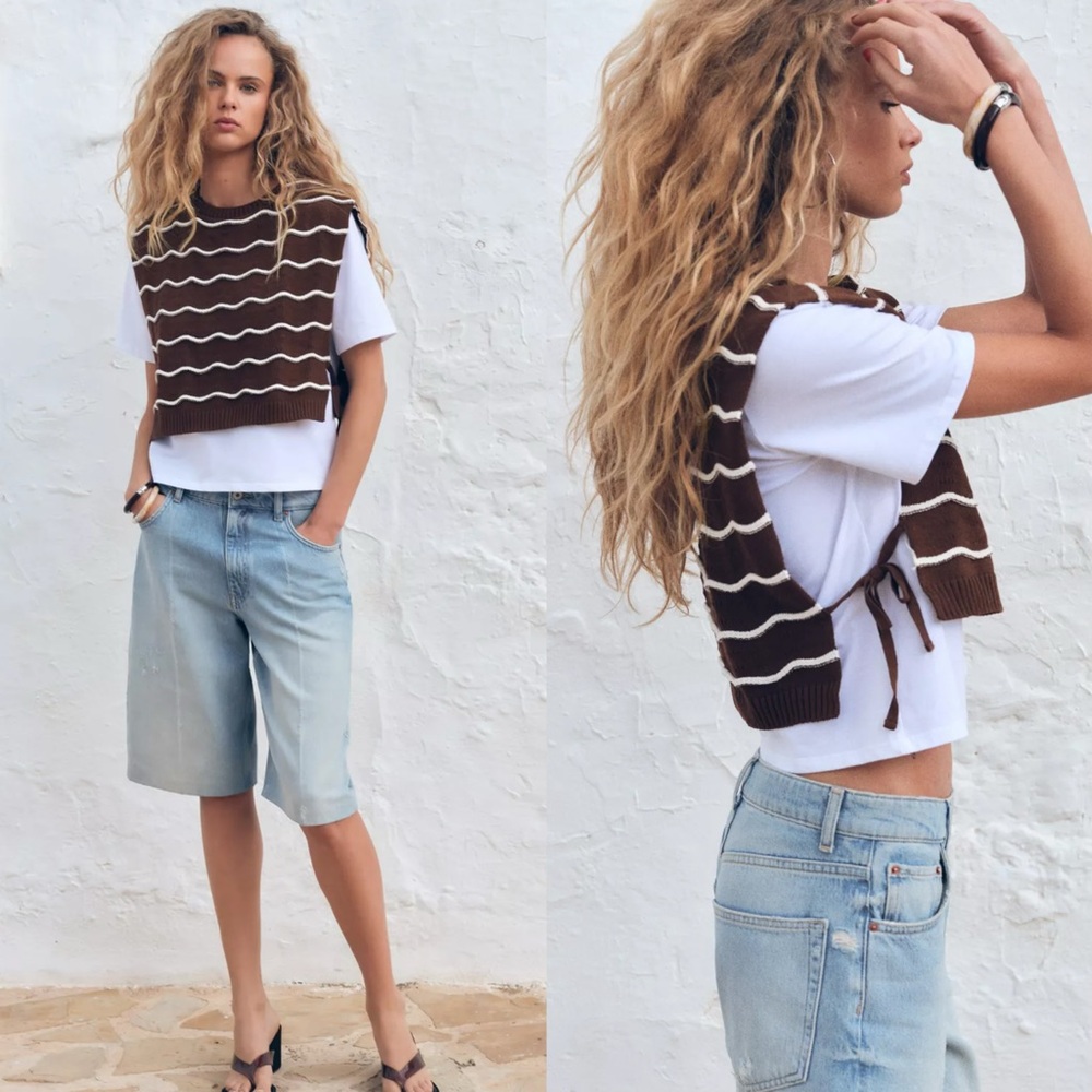 Zara Combination Tricot Best with Shirt